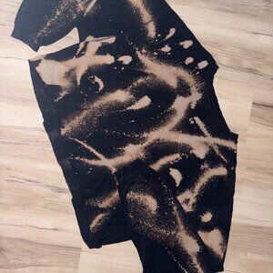 Oversized Black Graffitied Cropped Sweatshirt